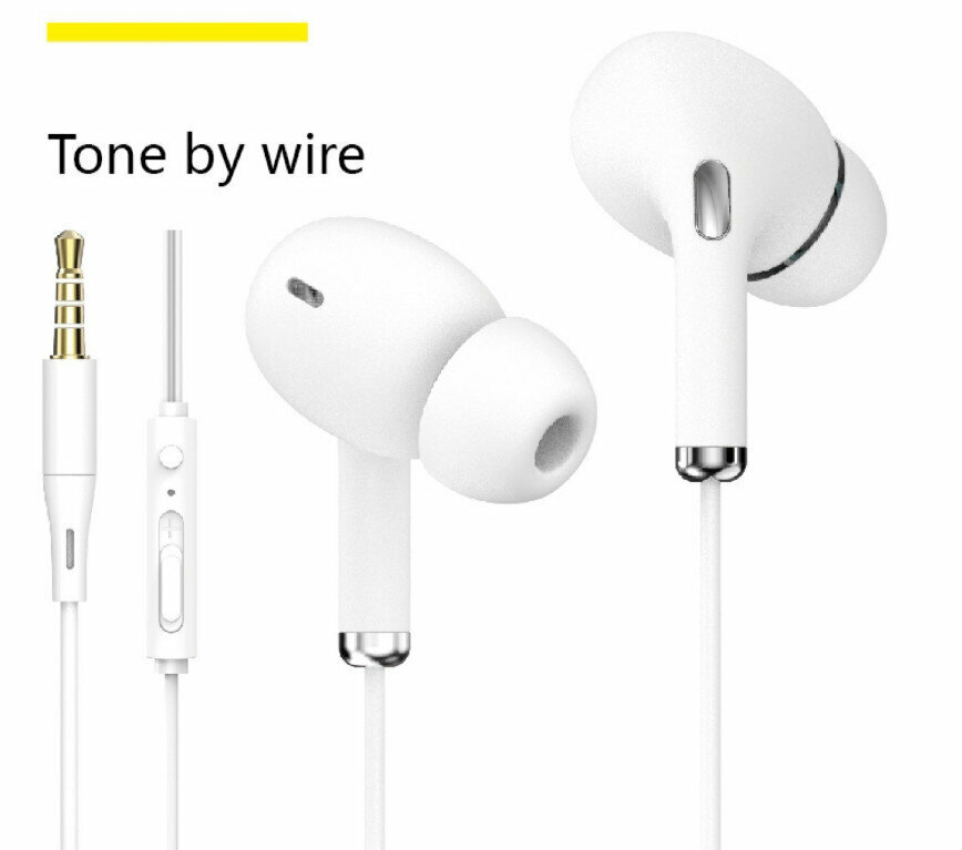 In-ear Tablet Neutral Universal Wire Controlled Dynamic Coil White MP3 Earphone Cable (White Tuning Headphones)