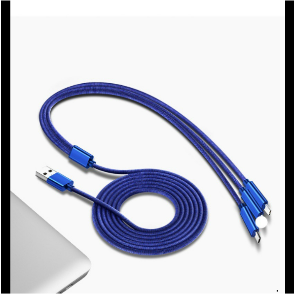 Android Apple Type-c 3-in-1 mobile phone charging cable [1m (blue)]