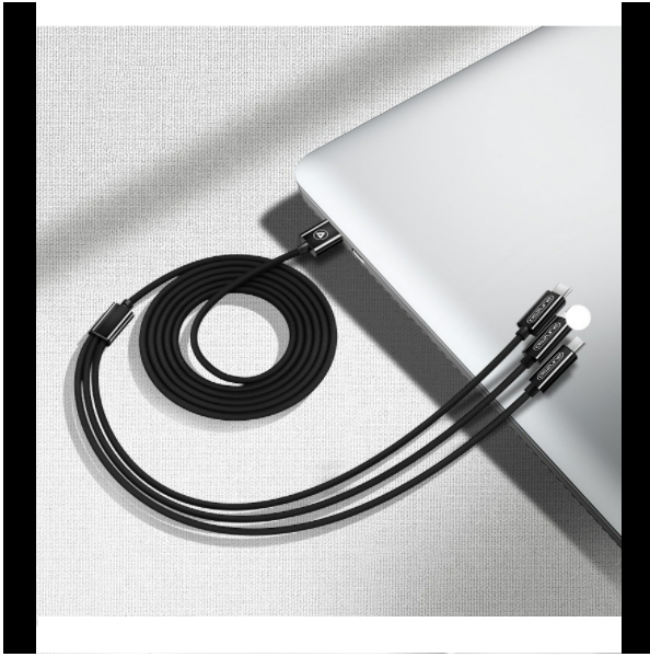 Android Apple Type-c 3-in-1 mobile phone charging cable [1.5m (black)]