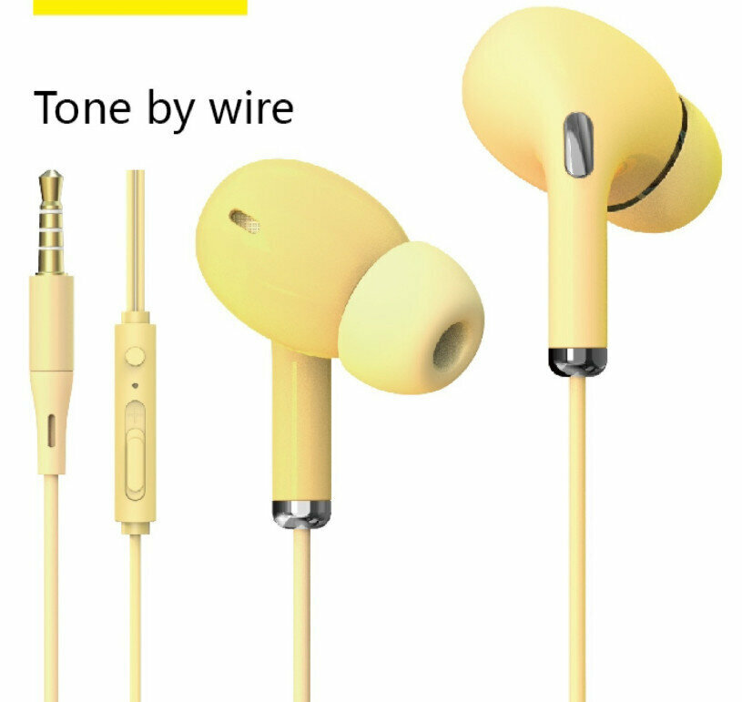 In-ear Tablet Neutral Universal Wire Controlled Dynamic White MP3 Headphone Cable (Yellow Tuning Headphones)
