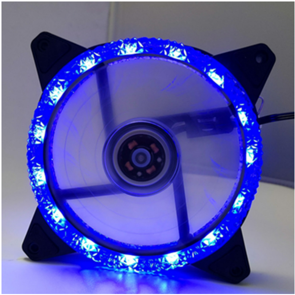 Box Fan 12CM Aurora Eclipse 16LED 12025 Dual Aperture Cooling Fan (Ice Diamond Blue)