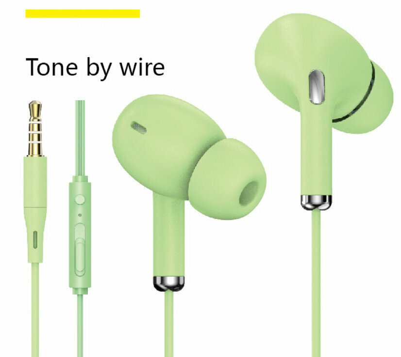 In-Ear Tablet Neutral Universal Wire Controlled Dynamic White MP3 Headphone Cable (Green Tuning Headphones)
