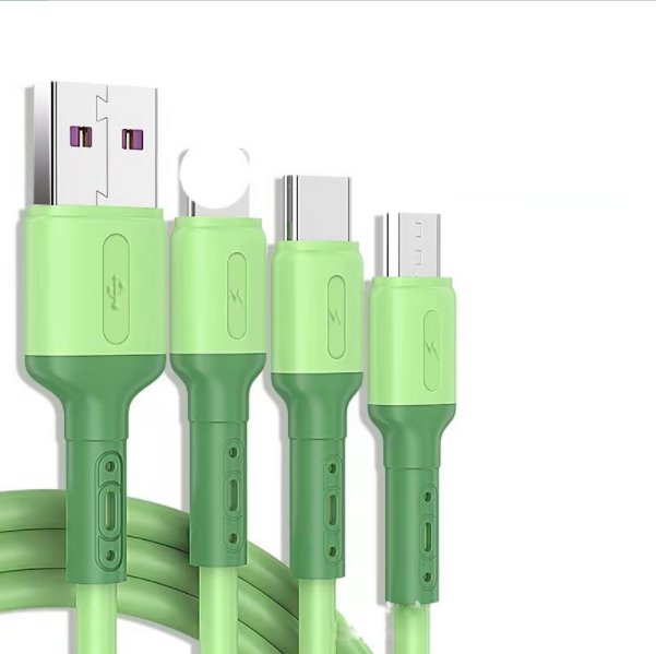 Android Apple Type-c 3-in-1 mobile phone charging cable [3-in-1 data cable - 1.2m (green)]