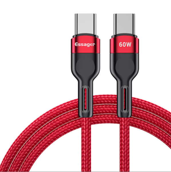 5A flash charging type-c double-ended male-to-male 60WPD fast charging cable (red 1M)