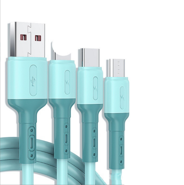 Android Apple Type-c 3-in-1 mobile phone charging cable [3-in-1 data cable-1.2m (blue)]