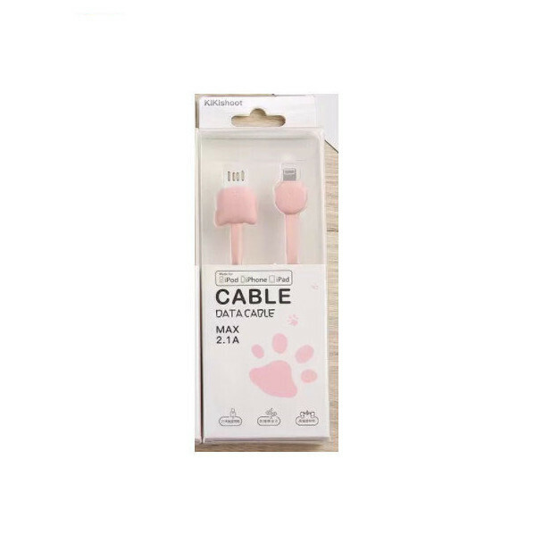 Cute Cartoon Bearpaw Data Cable, Mobile Phone Charging Cable(SD-076 Apple Head Pink)