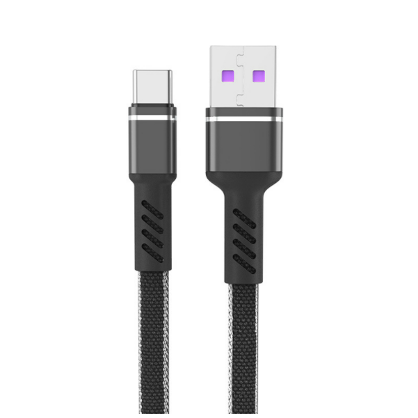 Braided 5A fast charging mobile phone car charging cable 1m (5A single wire Android black)