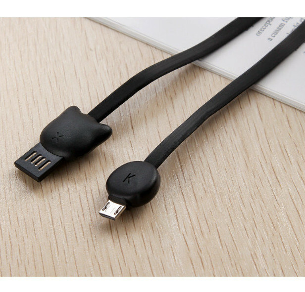 Cute cartoon bear paw data cable mobile phone charging cable (SD-077 Android head android black)
