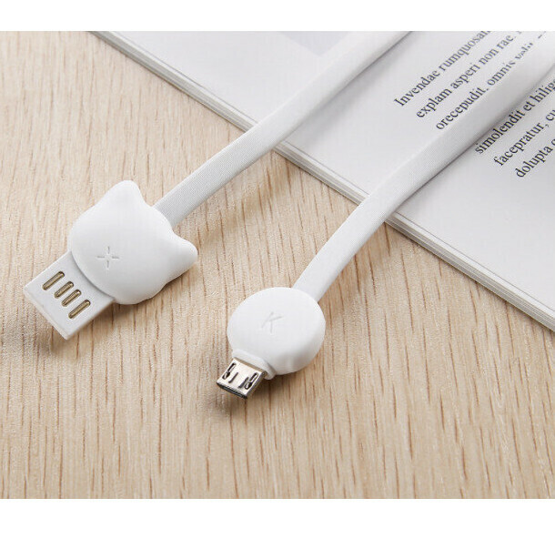 Cute cartoon bear paw data cable mobile phone charging cable (SD-077 Android head android white)
