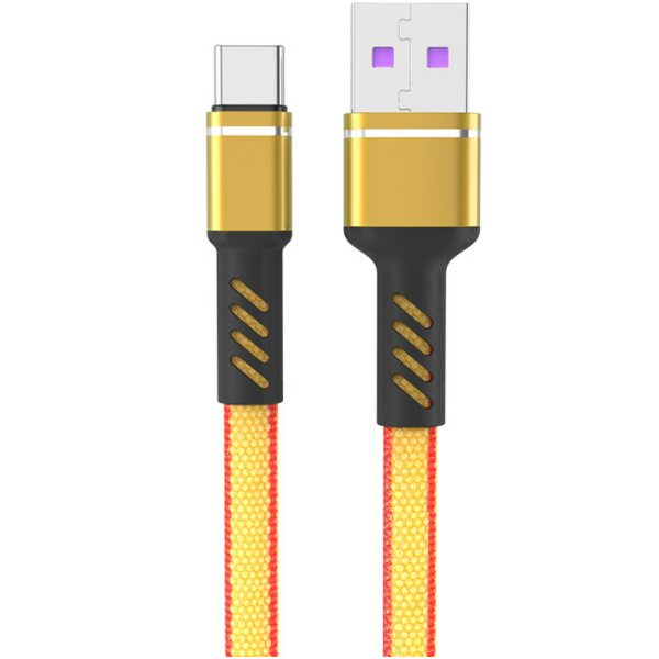Braided 5A fast charging mobile phone car charging cable 1m (5A single wire Android gold)