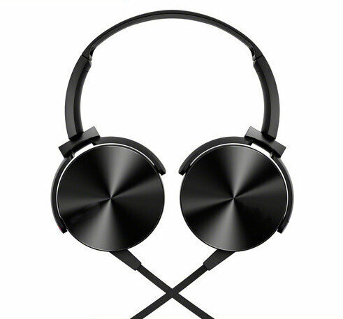 爆款MDR-XB450頭戴式耳機 帶咪重低音立體聲手機耳機（黑色）