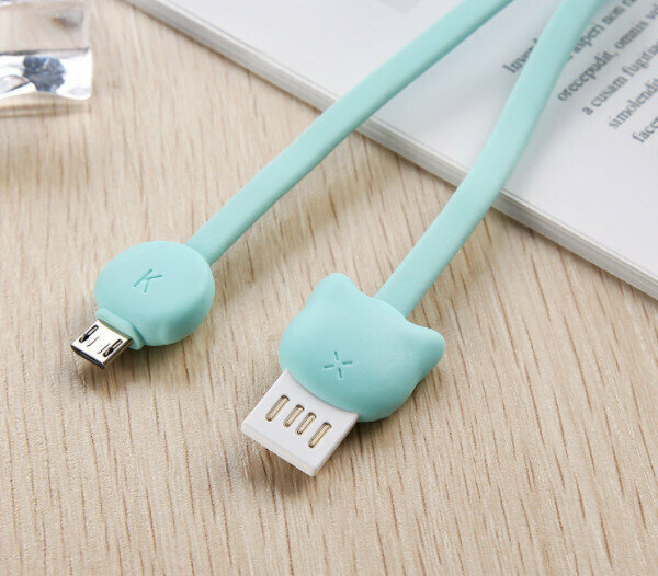 Cute cartoon bear paw data cable mobile phone charging cable (SD-077 Android head android blue)