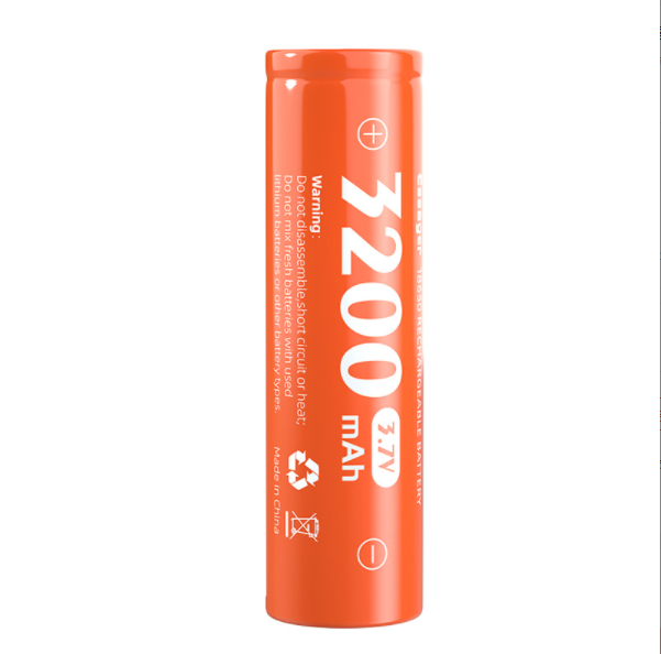 18650 rechargeable 3.6V toy microphone household lithium battery 3200mah full capacity tip battery (orange)