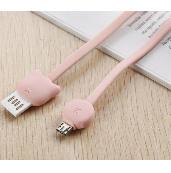 Cute cartoon bear paw data cable mobile phone charging cable (SD-077 Android head android pink)