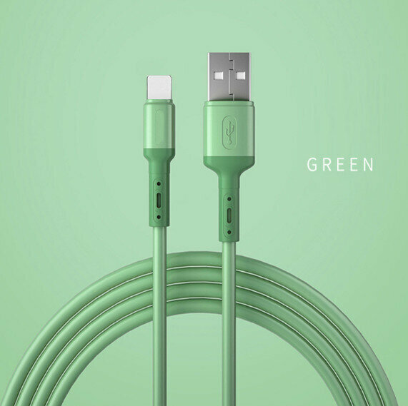 Mobile phone color liquid soft silicone data cable (TYPE-C interface 1.5 meters green)