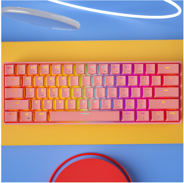 Crack K28 wired wireless Bluetooth mechanical keyboard [Bluetooth + wired dual mode (pink green axis)]