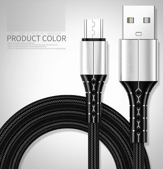 Super fast charging 5A nylon braided mobile phone charging cable (TYPE-C interface 1.0m black)