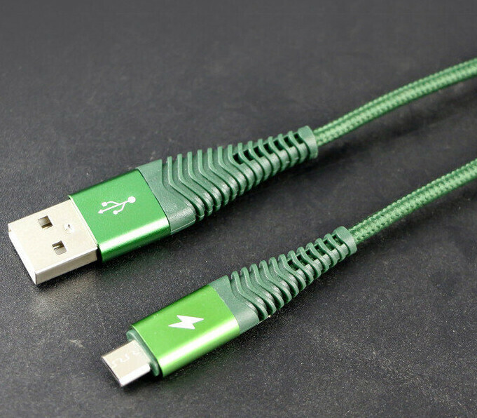 Android 2m braided charging cable (SD-194 Android-green)