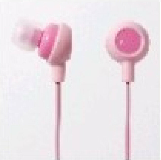 Cartoon smiling fruit headphones MP3 in-ear headphones (pink)
