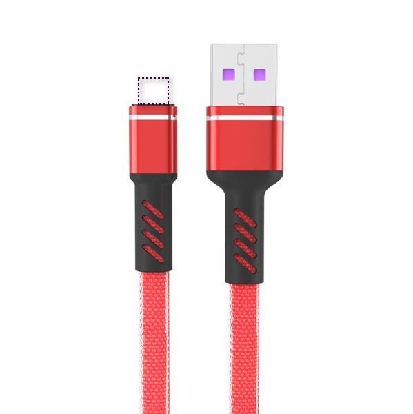Braided 5A fast charging mobile phone car charging cable 1m (5A single wire Apple red)