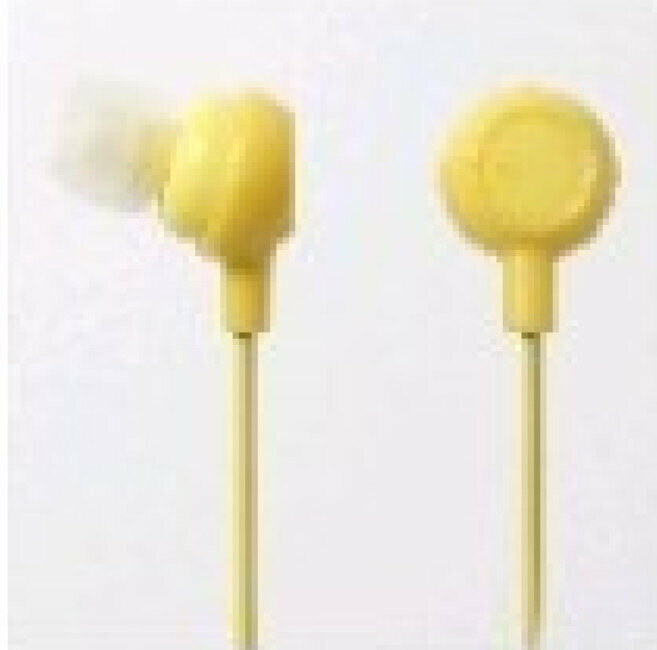 Cartoon smiling fruit headphones MP3 in-ear headphones (yellow)