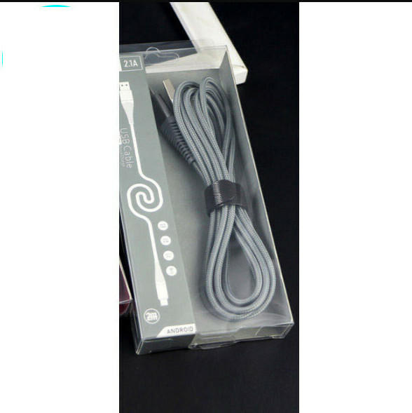 Android 2-meter braided charging cable (SD-194 Android-grey)