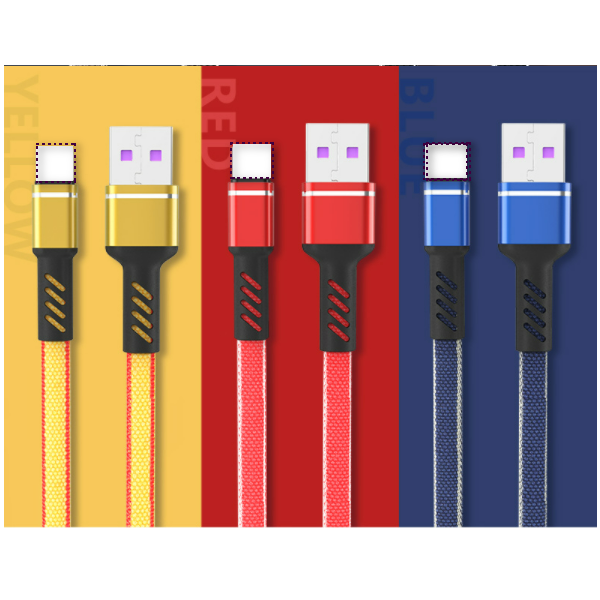 Braided 5A fast charging mobile phone car charging cable 1m (5A single wire Apple blue)