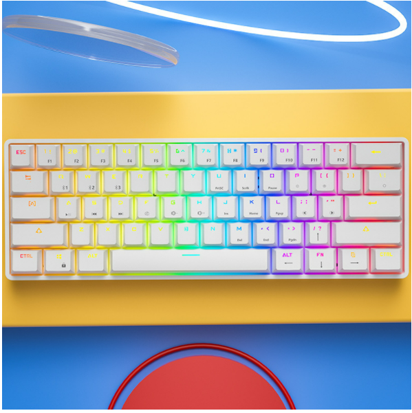 Crack K28 Wired Wireless Bluetooth Mechanical Keyboard [Bluetooth + Wired Dual Mode (White Brown Switch)]