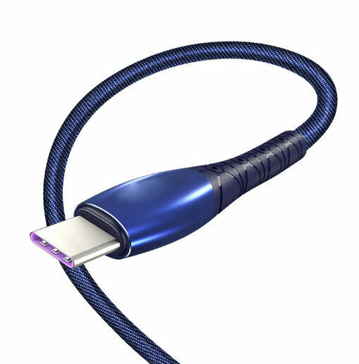 TYPE-C data cable is suitable for Honor mobile phones (5A super fast charge-1.88 meters blue)
