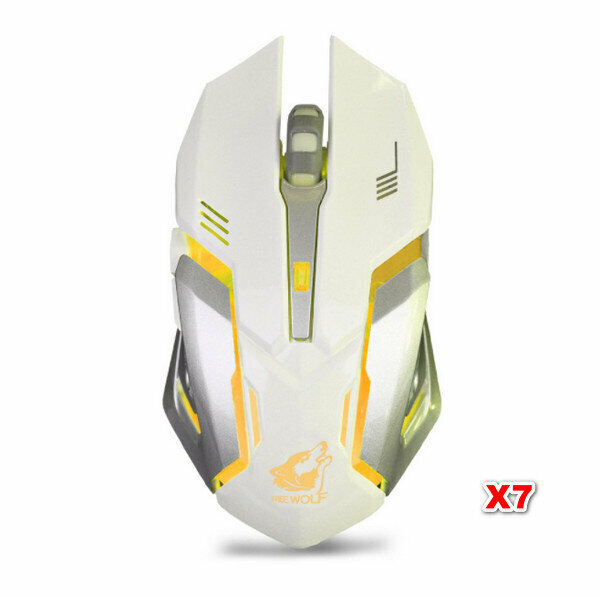 Wireless Mouse Charging Silent Luminous Gaming Mouse-X7 White