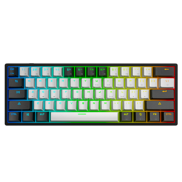 激抵裂紋K620電競機械有線鍵盤（黑白雙拼旗艦版-紅軸）