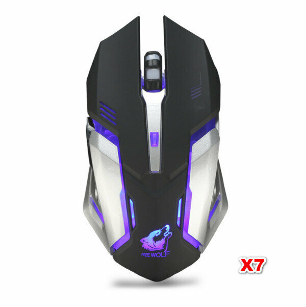 Wireless Mouse Charging Silent Luminous Gaming Mouse-X7 Black