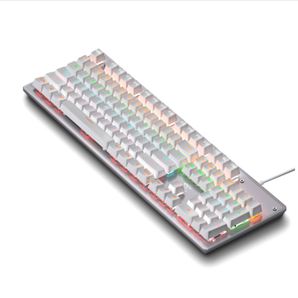 爆款裂紋K880發光有線機械鍵盤（白色）