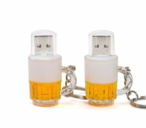 [64GB] Beer mug USB flash drive [Color yellow]