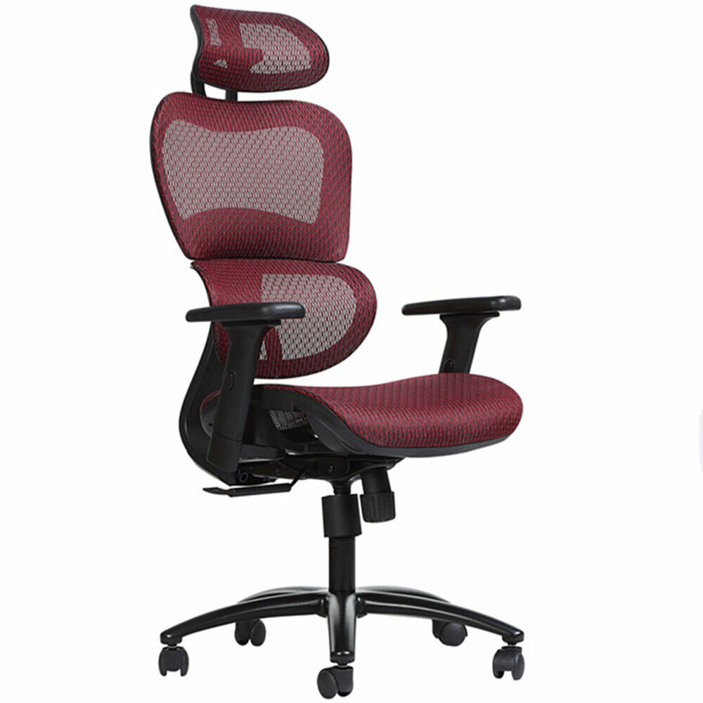 Modern simple office chair that can be lifted (red)