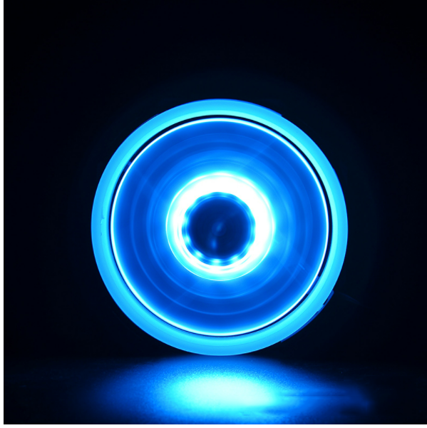 Aurora solar eclipse, double aperture, thin circle luminous inside and outside, 12CM computer case fan (double aperture inside and outside ice blue)