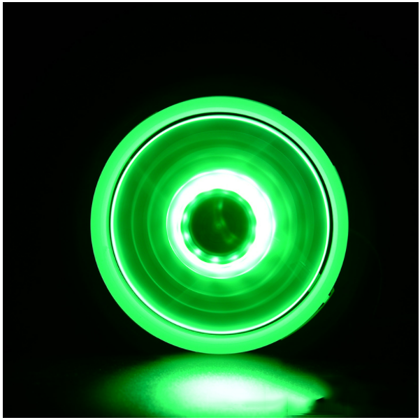 Aurora solar eclipse, double aperture, thin circle with internal and external light, 12CM computer case fan (double aperture with green light inside and outside)