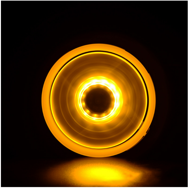 Aurora solar eclipse, double aperture, thin circle with inner and outer light, 12CM computer case fan (double aperture with inner and outer yellow light)