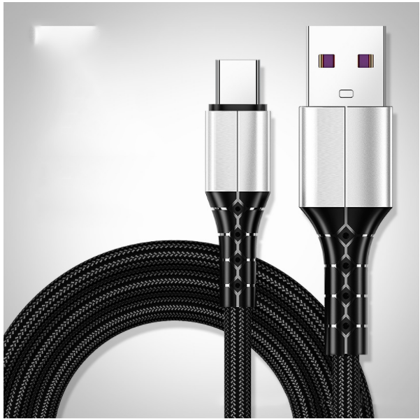 爆款尼龍編織快充5A充電數據線【安卓接口Android-0.3米（ 黑色）】
