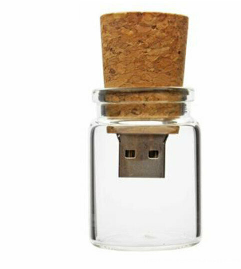 [64GB] Creative and novel glass bottle USB flash drive [Color Yellow]