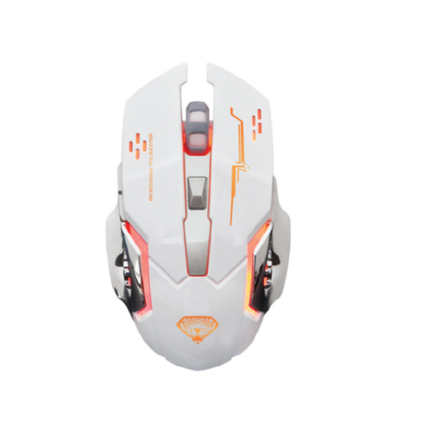 Gaming Wireless Charging Hair Smooth Mouse (Emperor Leopard Q3 White)