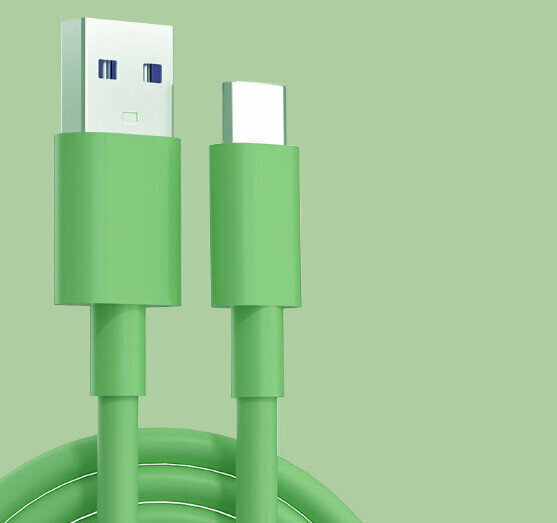 熱賣5A超級快充數據線手機充電線（TYPE-C 2米【扁圓接口】綠色）
