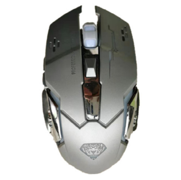 Gaming Wireless Charging Hair Smooth Mouse (Emperor Leopard Q3 Gray)