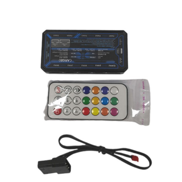 12CM thin circle internal and external light-emitting RGB color-changing LED fantasy cooling computer fan (control box)
