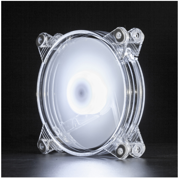 Transparent round frame illuminated 12CM axis computer case cooling fan with light (contact customer service to confirm the color after placing the order)