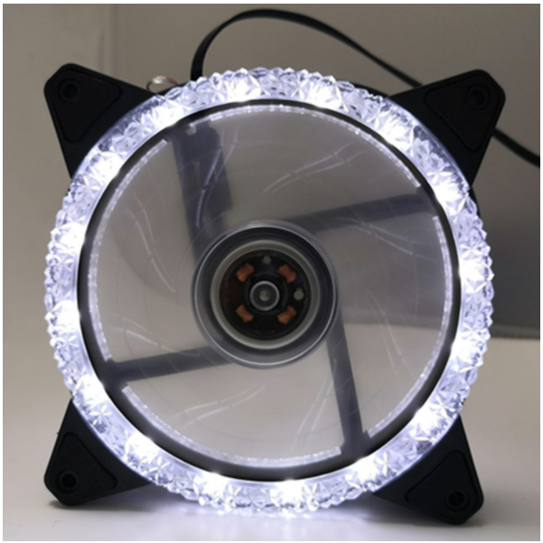 Chassis Fan 12CM Aurora Eclipse 16LED 12025 Dual Aperture Cooling Fan (Ice Diamond White)
