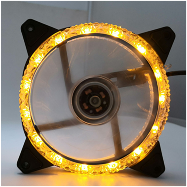 Chassis Fan 12CM Aurora Eclipse 16LED 12025 Dual Aperture Cooling Fan (Ice Diamond Yellow)