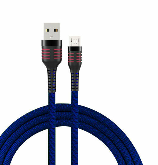 激抵雙色數據線適快充加長編織充電線（TYPE-C接口-3米 藍色【布藝款】）