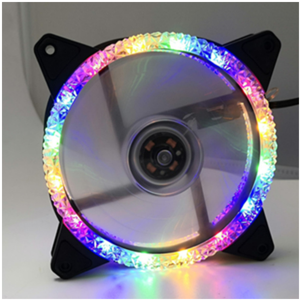 Chassis fan 12CM Aurora Eclipse 16LED 12025 dual aperture cooling fan (Ice Diamond Rainbow)