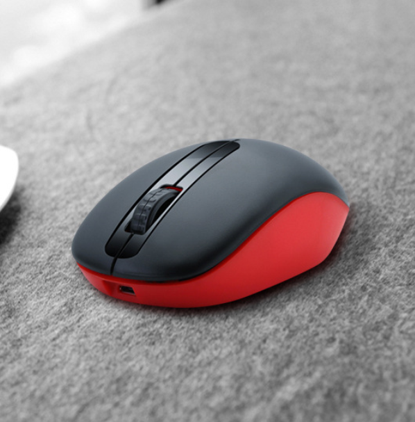 Rechargeable wireless silent mouse (Q8 rechargeable black and red)